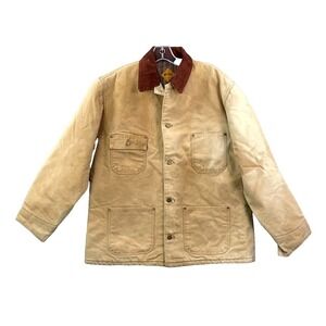 Vintage Muleskins Jacket Mens Large‎ Brown Button Front Rugged Workwear Outdoor